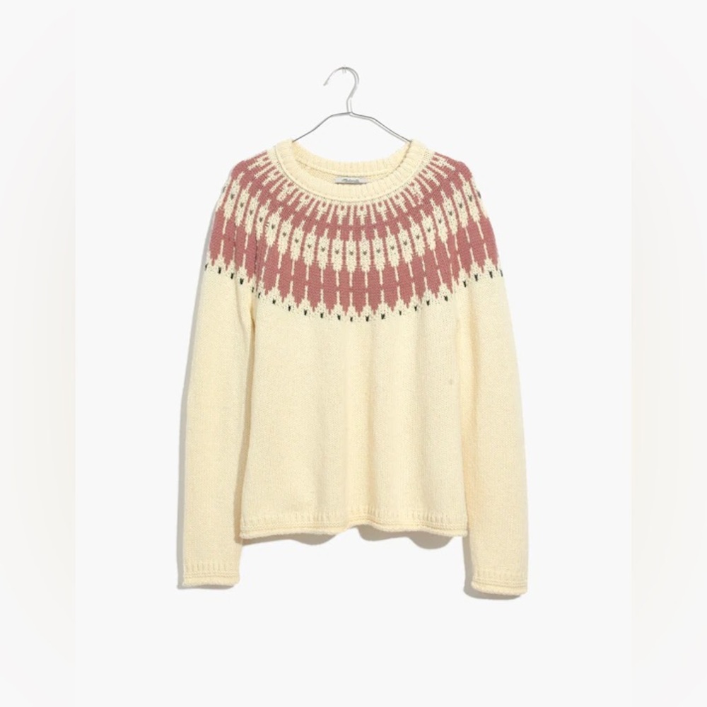 Madewell Fair Isle Keaton Pullover Sweater alpaca wool blend - Picture 5 of 11